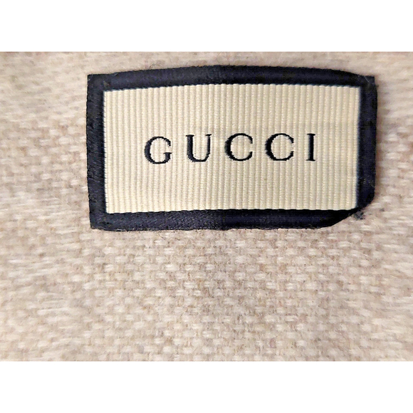 Gucci Classic Beige GG Print Blue & Red Stripe Scarf Pre-owned - Picture 14 of 14